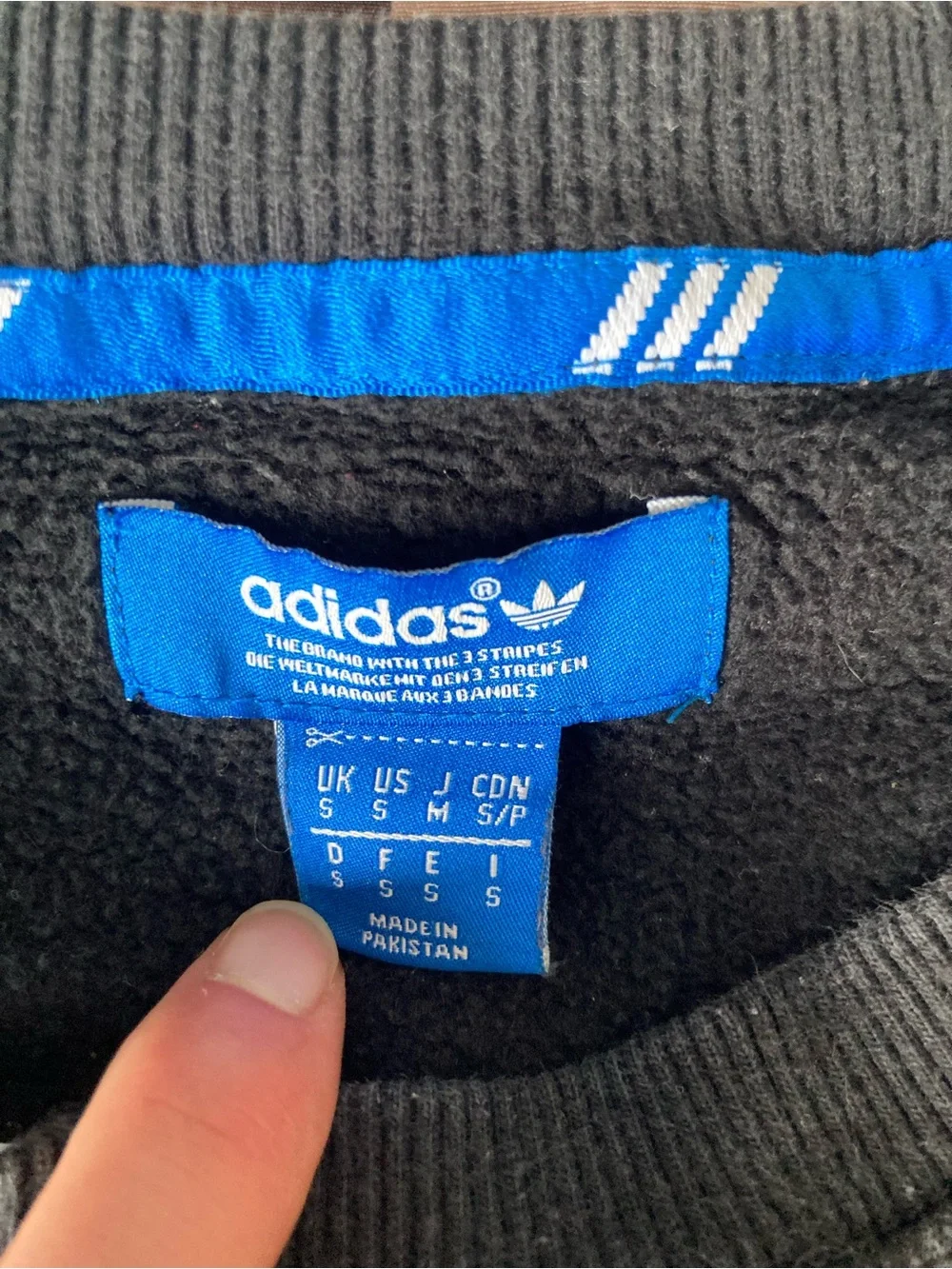 adidas Originals Black Crewneck Sweatshirt with White Trefoil Logo